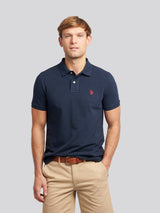 Mens Double Horsemen Polo Shirt Dark Sapphire Navy / Haute Red DHM