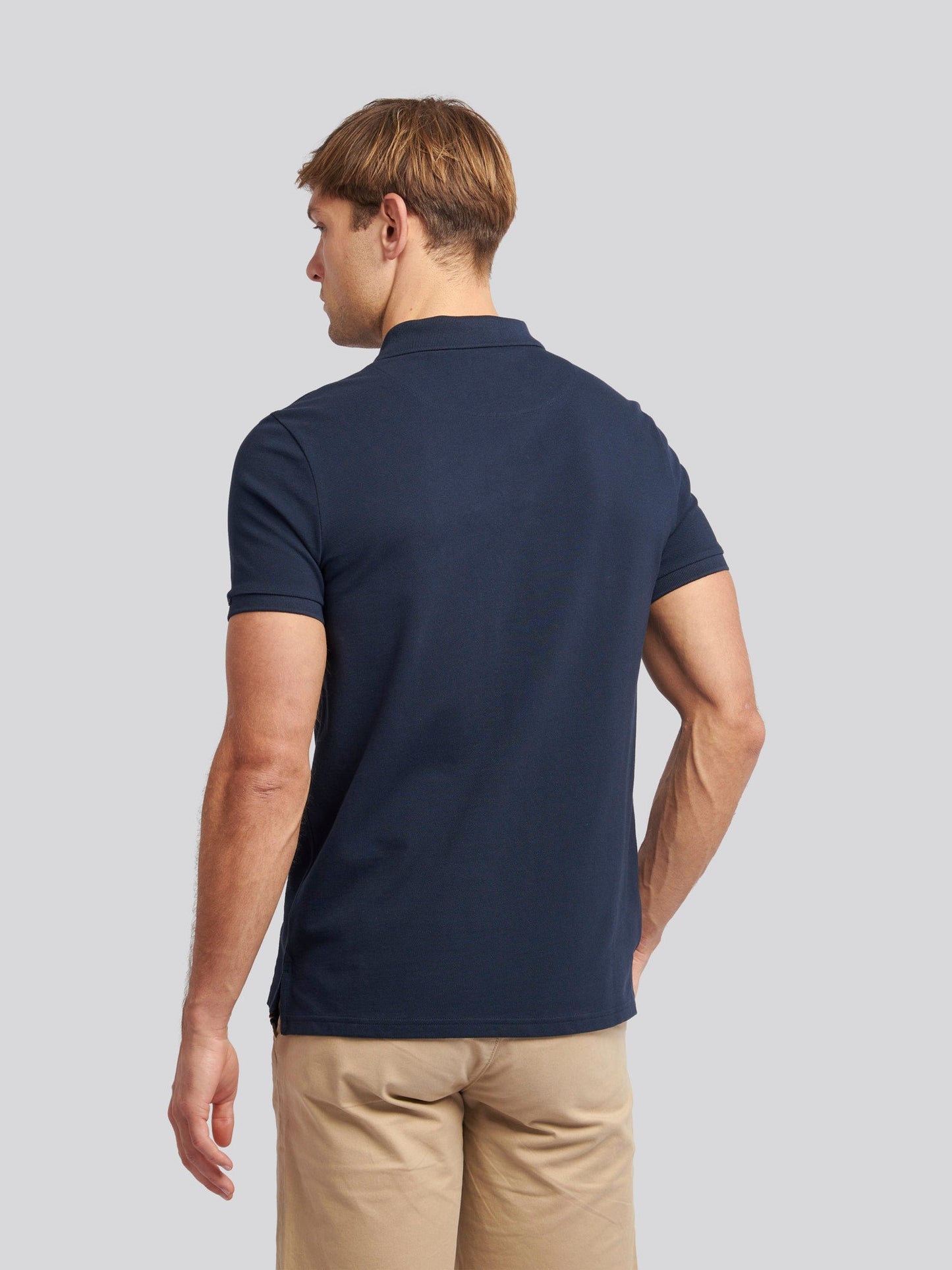 Mens Double Horsemen Polo Shirt Dark Sapphire Navy / Haute Red DHM