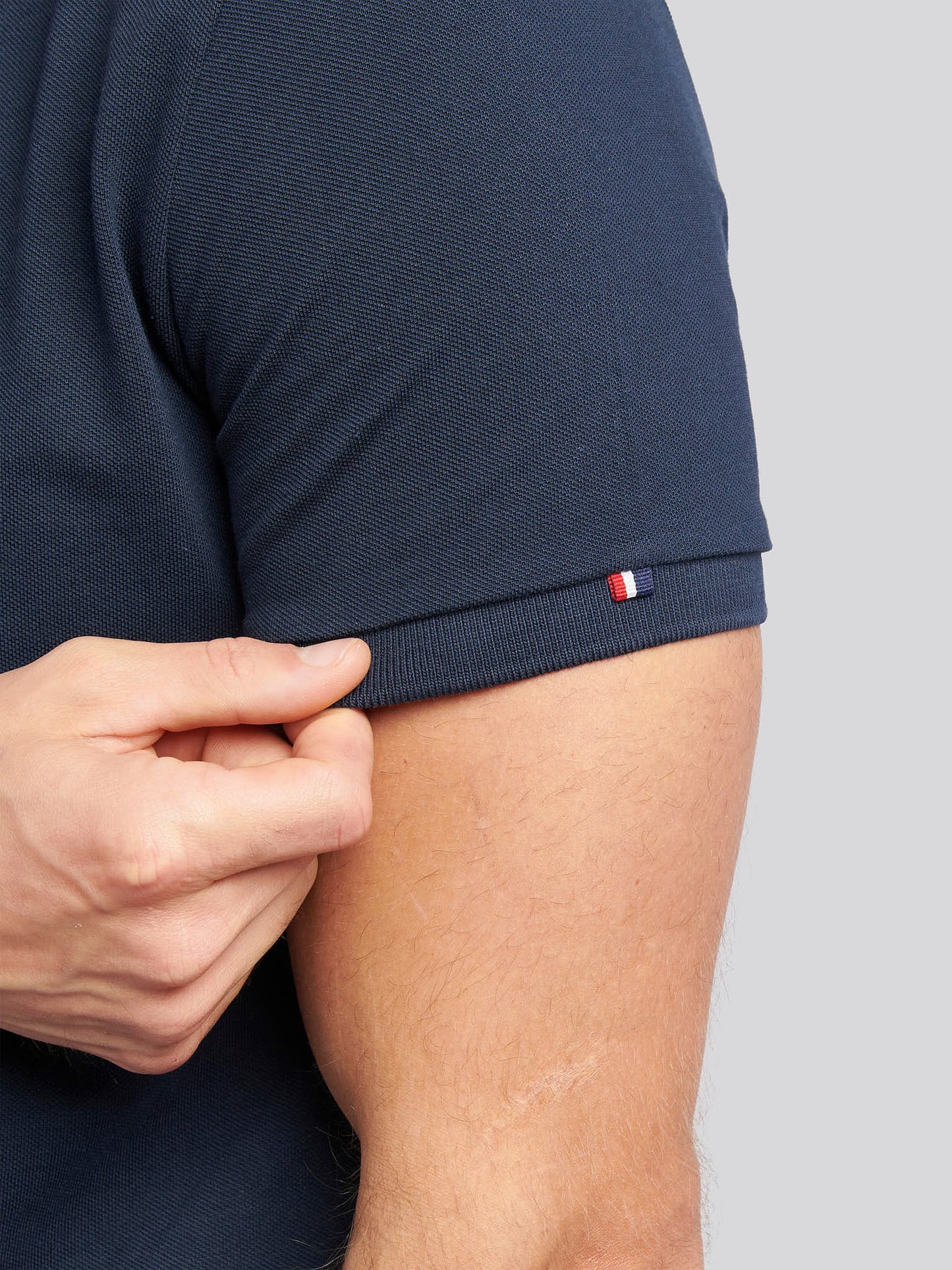 Mens Double Horsemen Polo Shirt Dark Sapphire Navy / Haute Red DHM