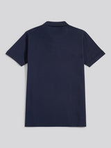 Mens Double Horsemen Polo Shirt Dark Sapphire Navy / Haute Red DHM