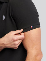 Mens Double Horsemen Polo Shirt Black Bright White DHM