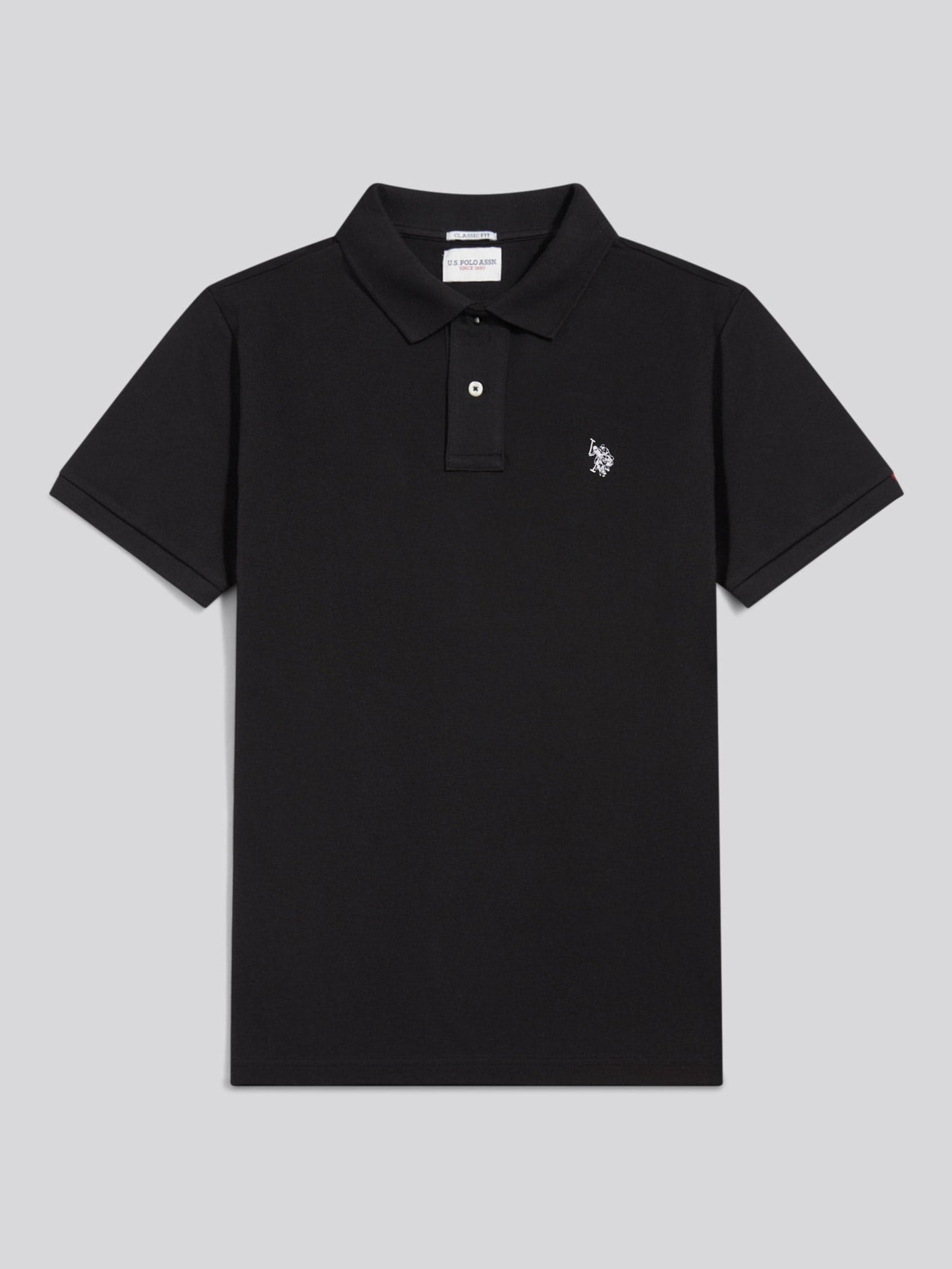 Mens Double Horsemen Polo Shirt Black Bright White DHM