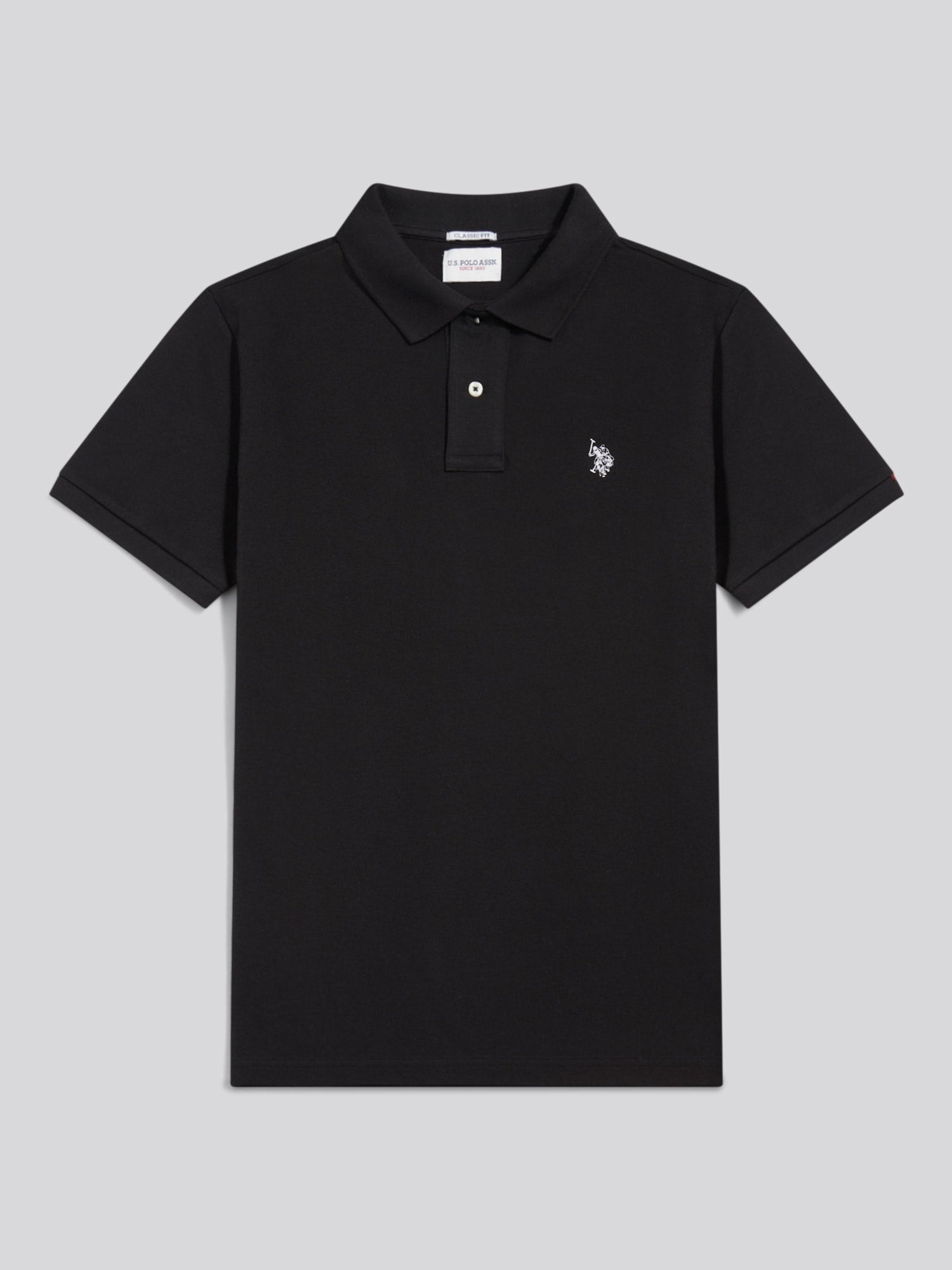 Mens Double Horsemen Polo Shirt Black Bright White DHM