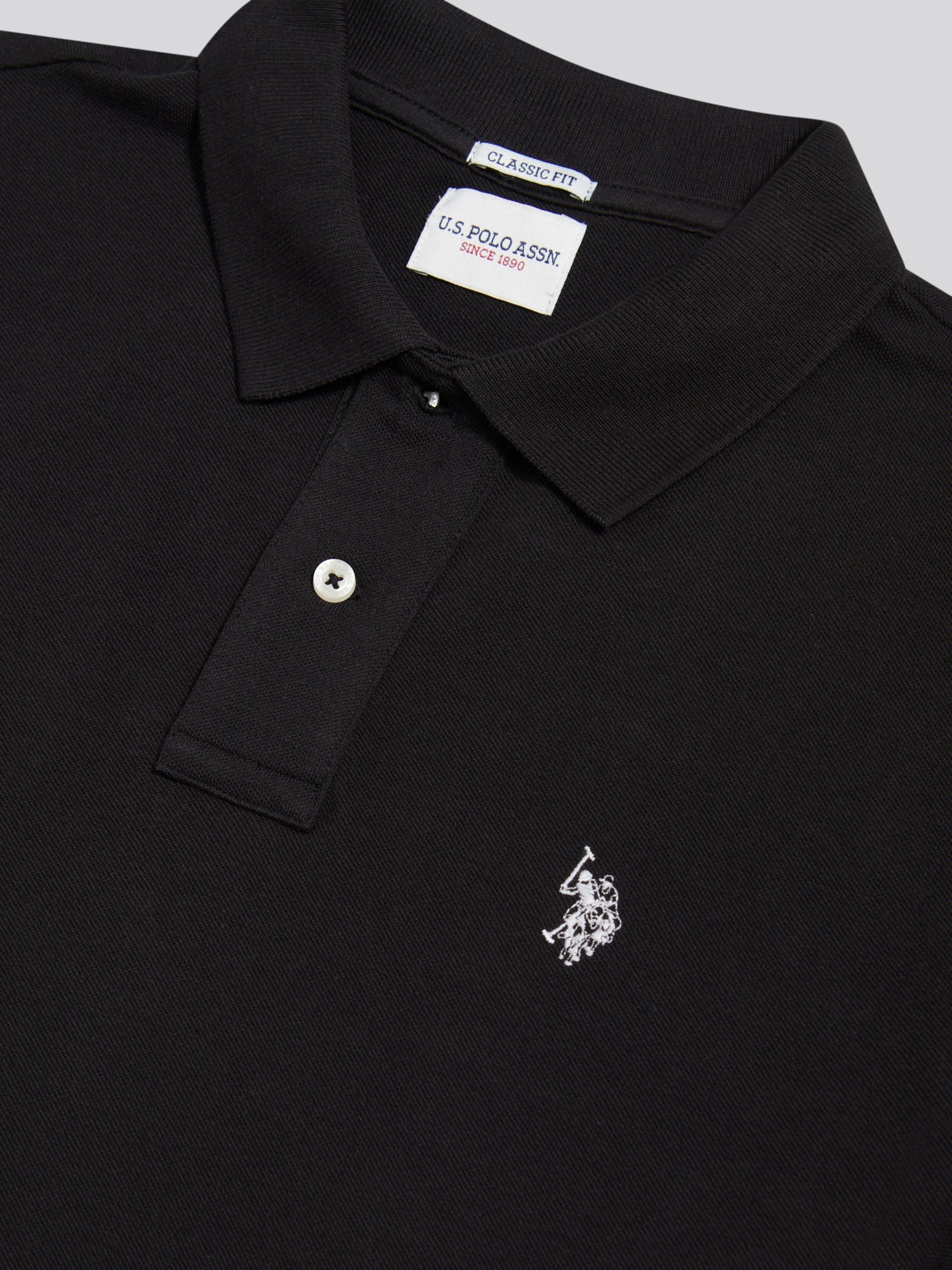 Mens Double Horsemen Polo Shirt Black Bright White DHM