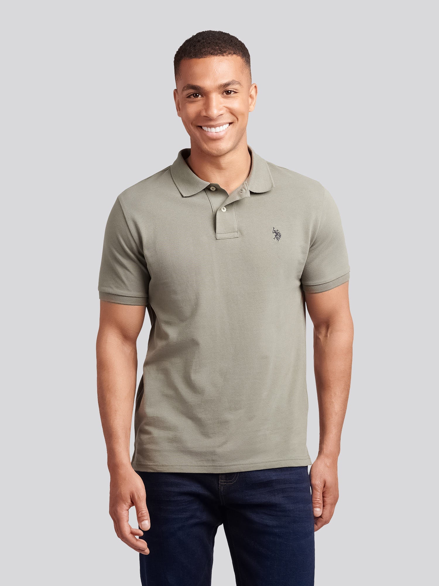 Mens Double Horsemen Polo Shirt Mulled Basil