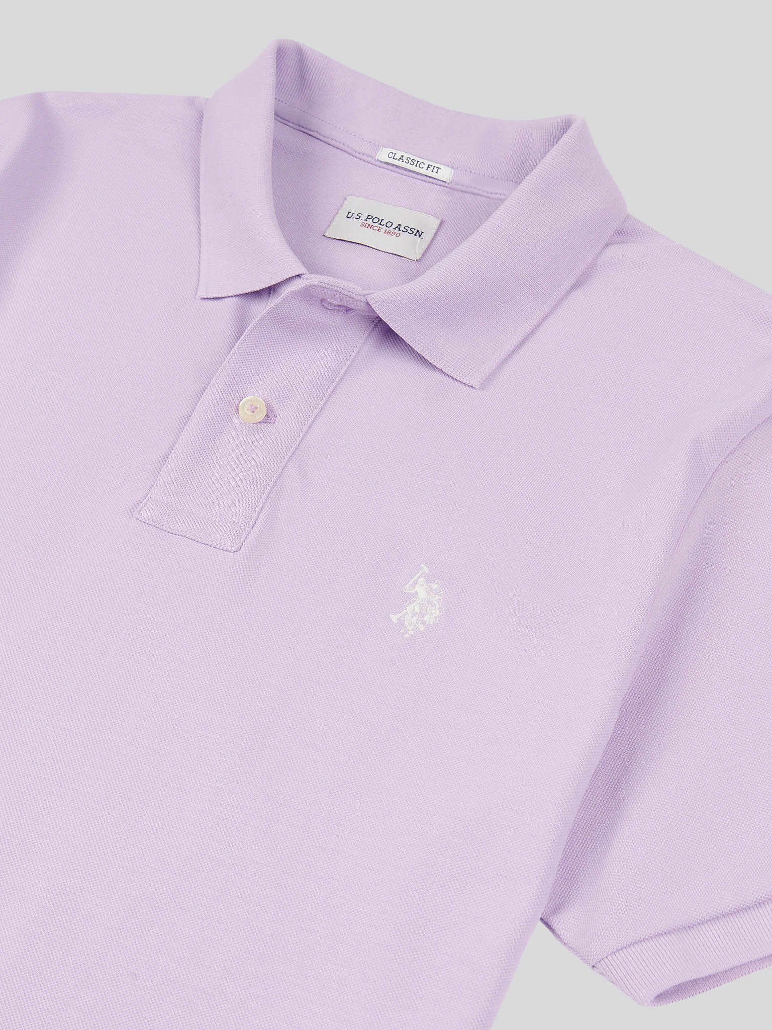 Mens Double Horsemen Polo Shirt Lilac Breeze