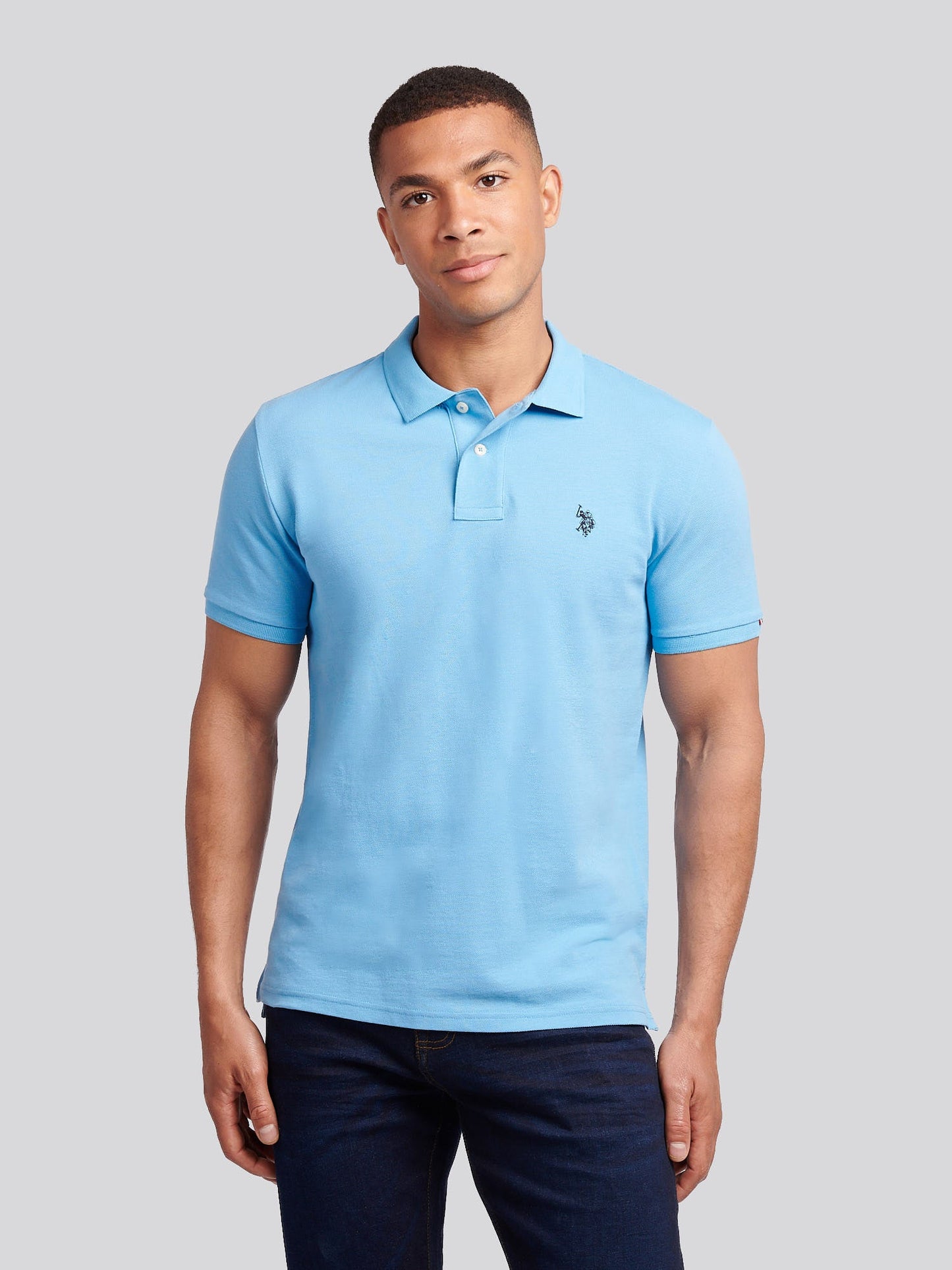 Mens Double Horsemen Polo Shirt Heritage Blue