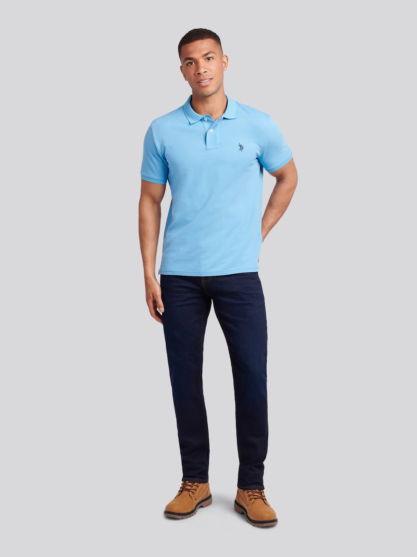 Mens Double Horsemen Polo Shirt Heritage Blue