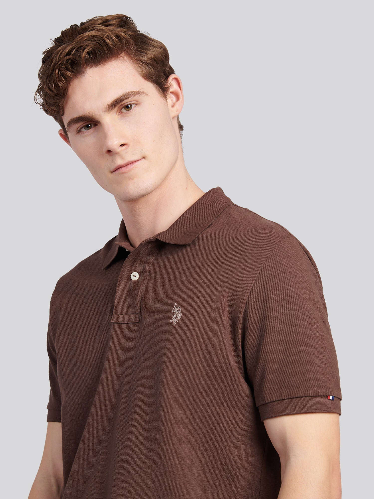 Mens Double Horsemen Polo Shirt Chocolate Martini
