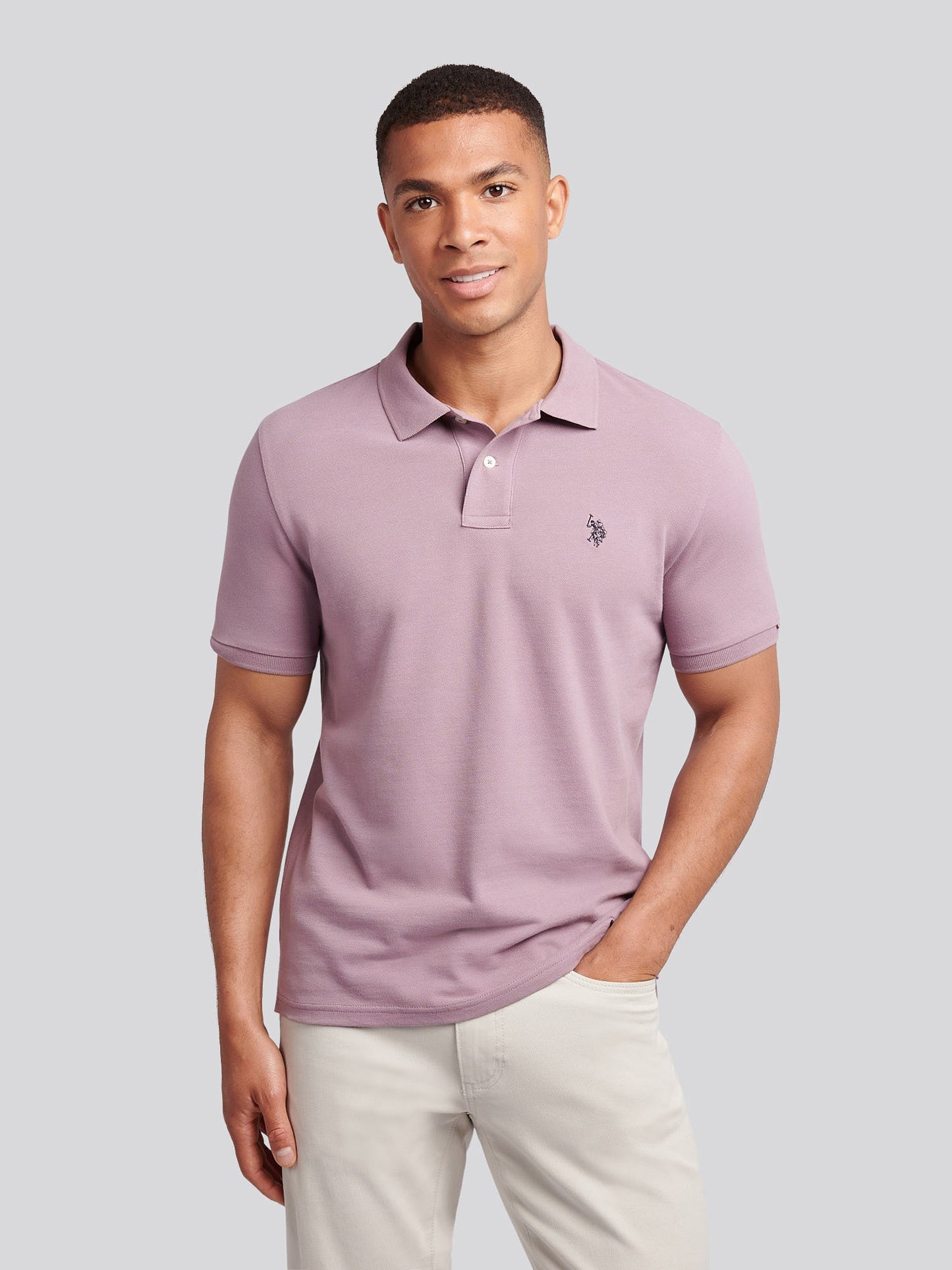 Mens Double Horsemen Polo Shirt Elderberry