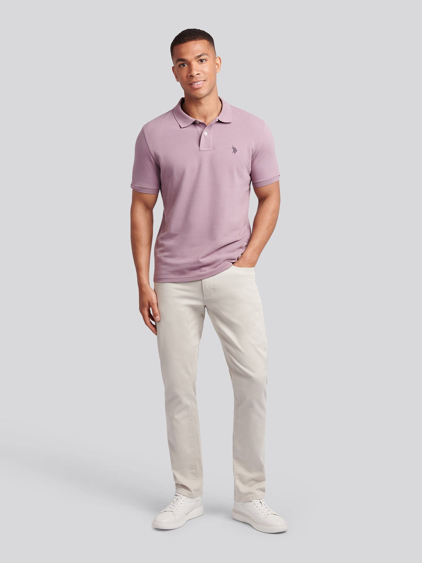 Mens Double Horsemen Polo Shirt Elderberry