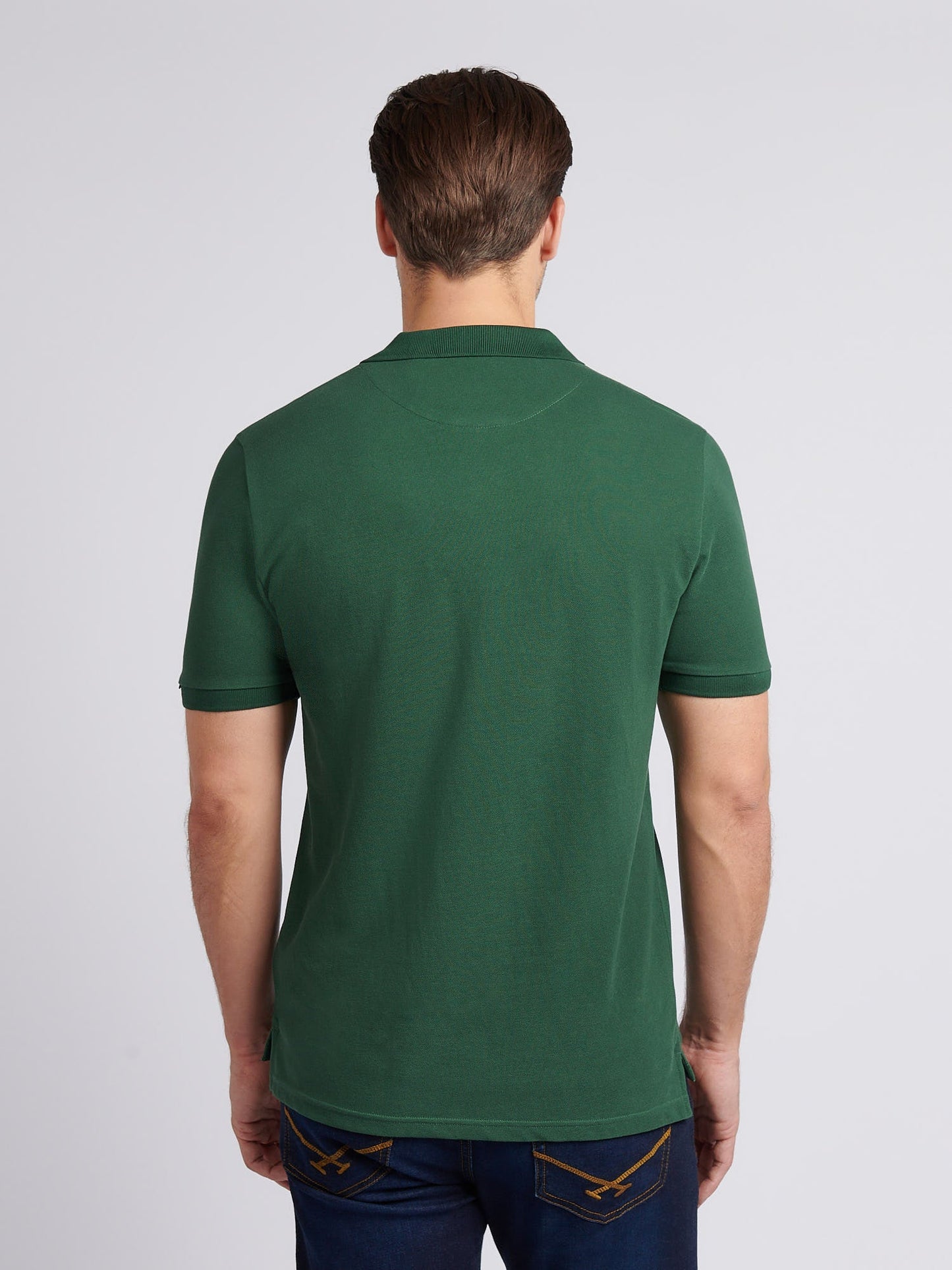 Mens Double Horsemen Polo Shirt Pineneedle
