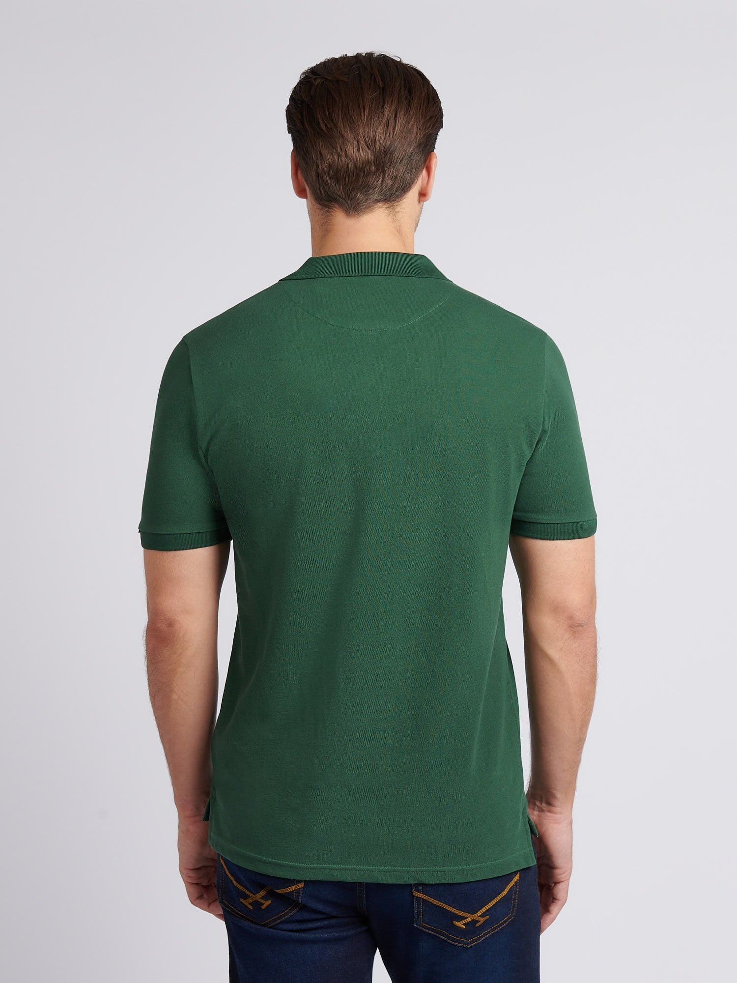 Mens Double Horsemen Polo Shirt Pineneedle