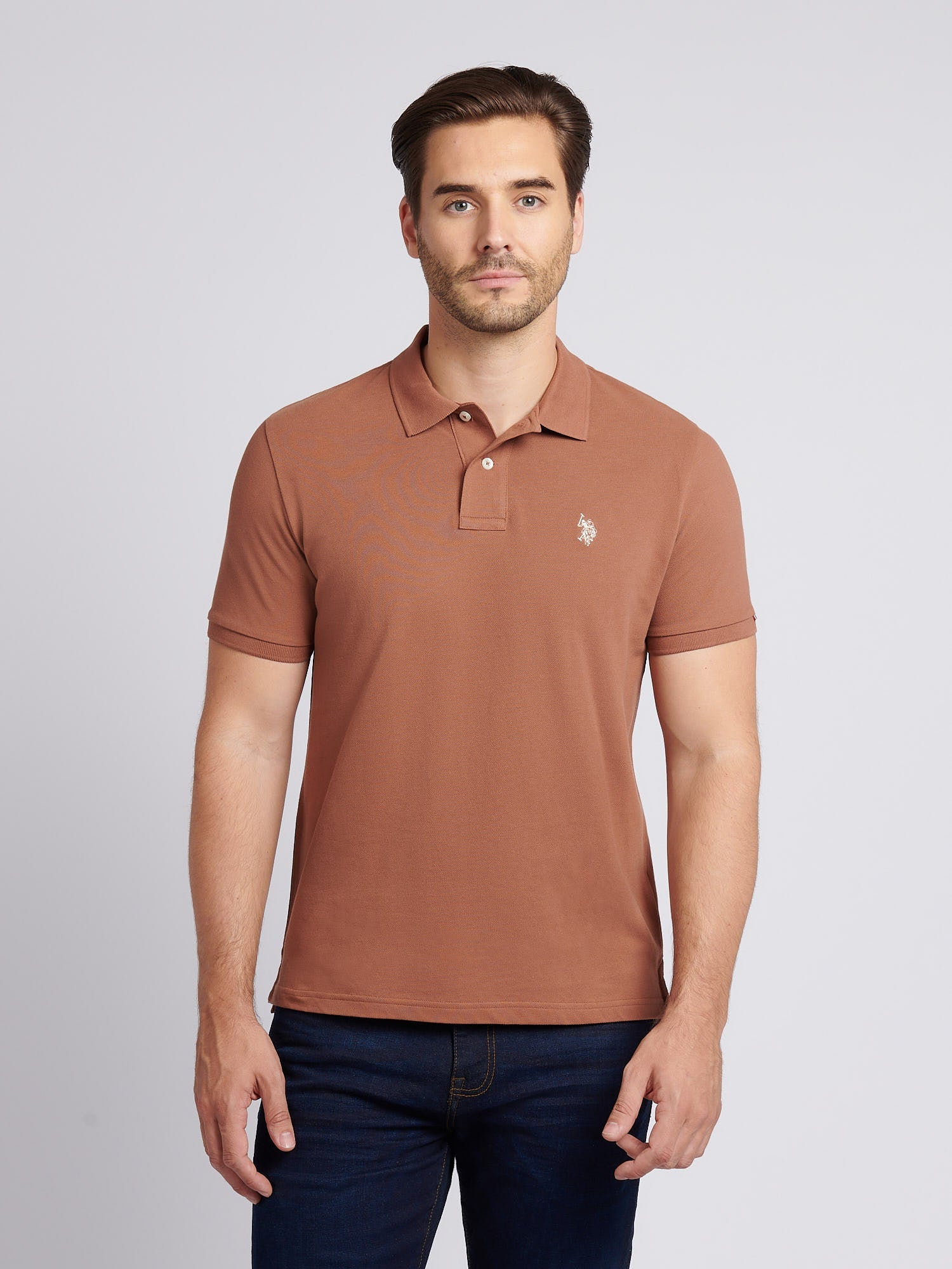Mens Double Horsemen Polo Shirt Rawhide