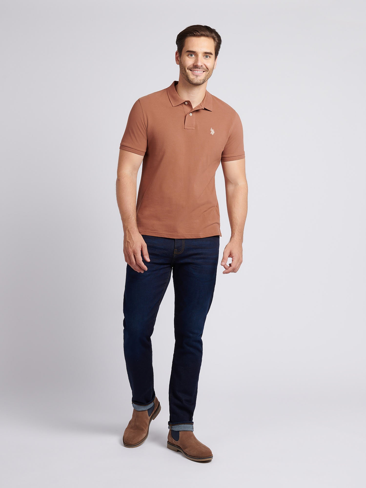 Mens Double Horsemen Polo Shirt Rawhide