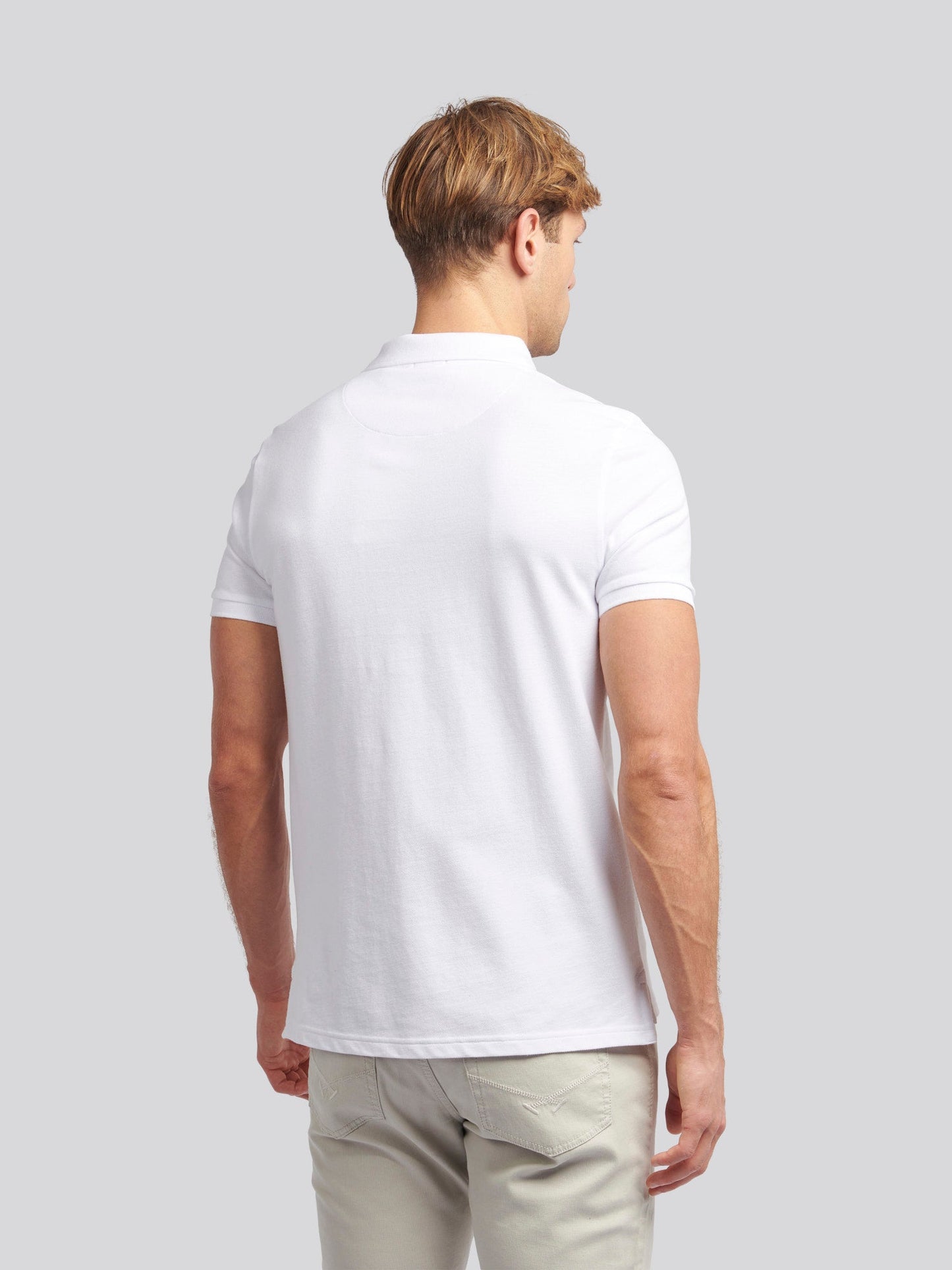 Mens Double Horsemen Polo Shirt White / Dark Sapphire Navy DHM