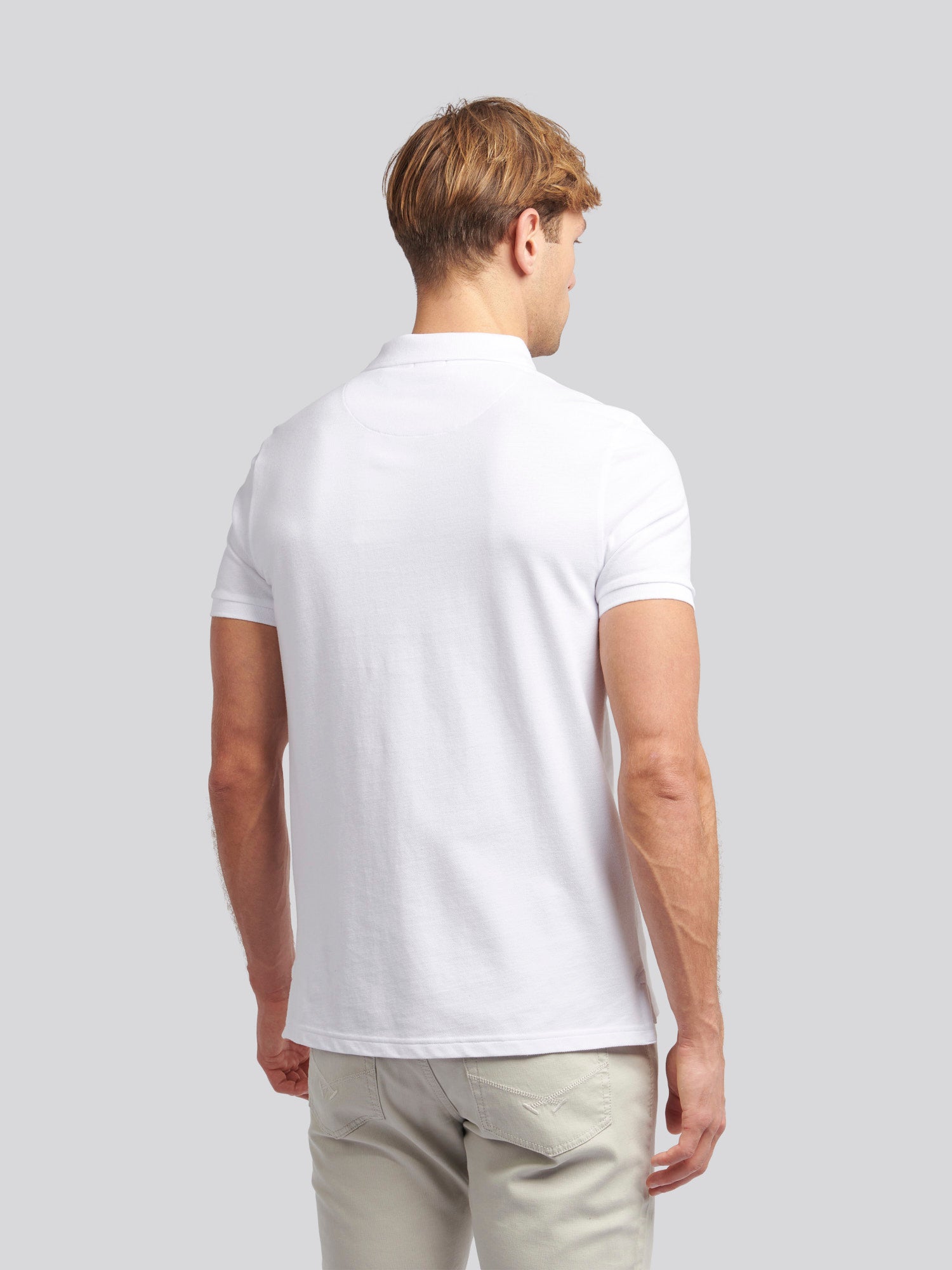 Mens Double Horsemen Polo Shirt White / Dark Sapphire Navy DHM