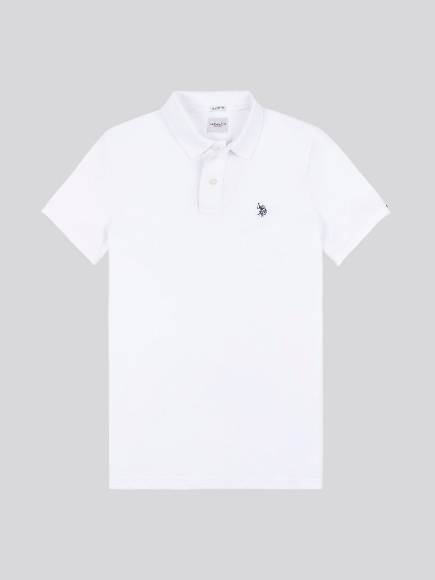 Mens Double Horsemen Polo Shirt White / Dark Sapphire Navy DHM