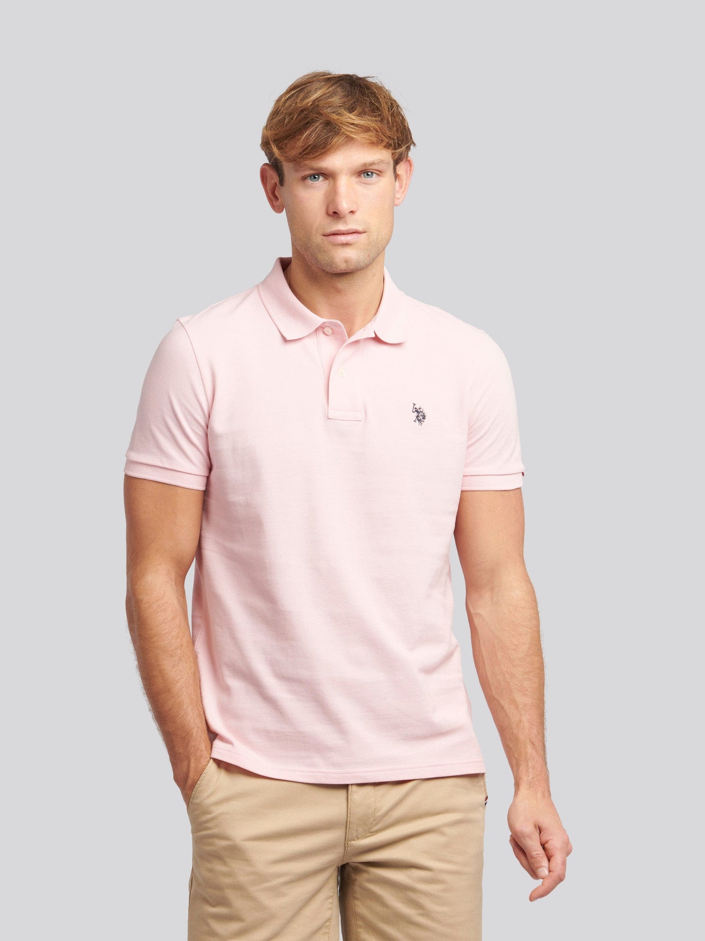 Mens Double Horsemen Polo Shirt Tickled Pink