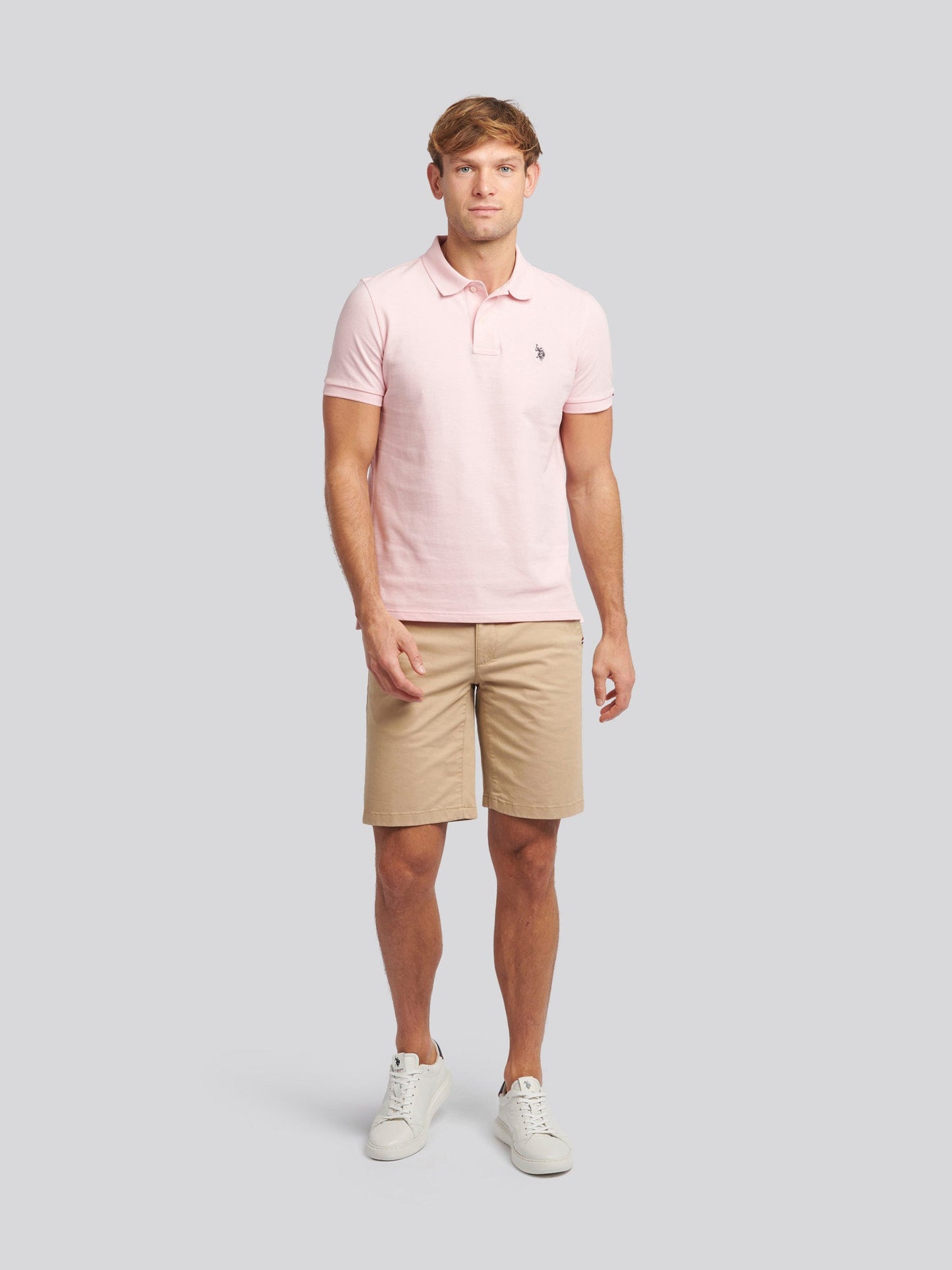 Mens Double Horsemen Polo Shirt Tickled Pink