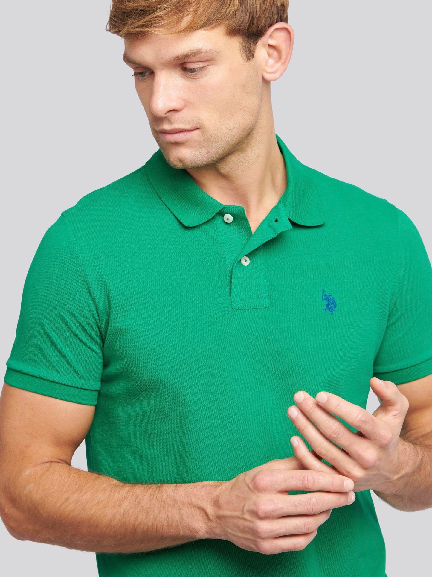 Mens Double Horsemen Polo Shirt Lush Meadow