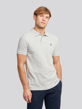 Mens Double Horsemen Polo Shirt Mid Grey Marl