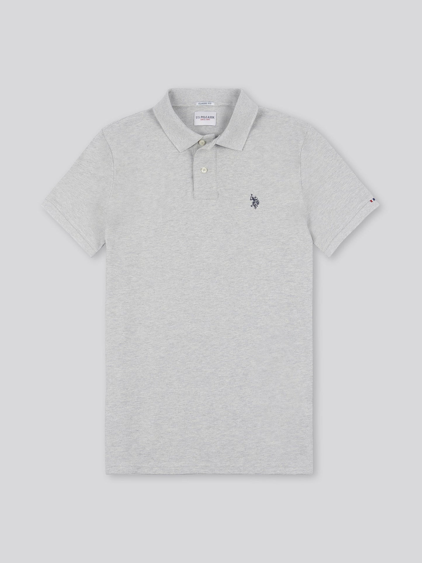 Mens Double Horsemen Polo Shirt Mid Grey Marl