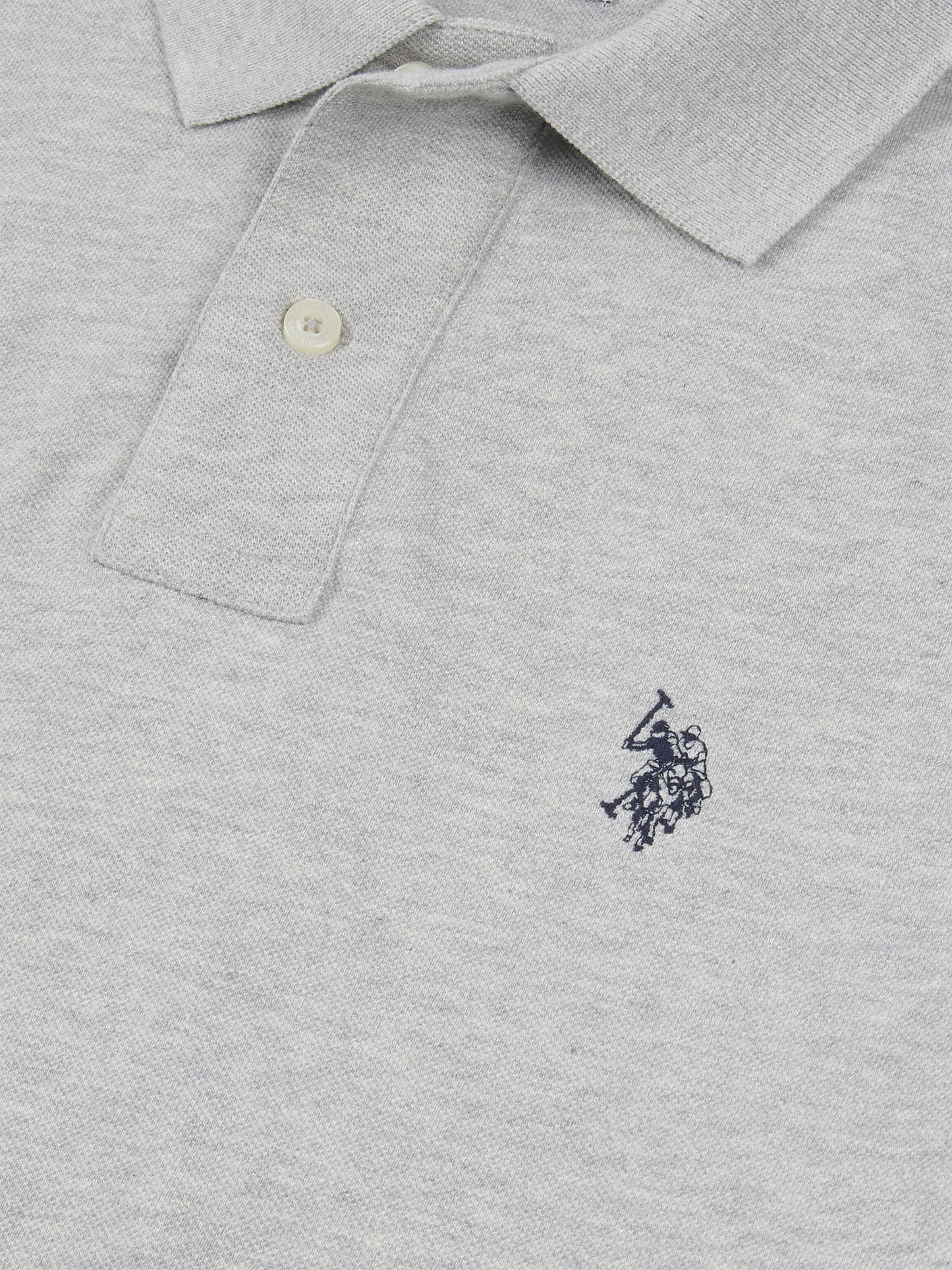 Mens Double Horsemen Polo Shirt Mid Grey Marl