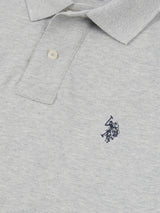 Mens Double Horsemen Polo Shirt Mid Grey Marl