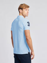 Mens Player 3 Polo Shirt Chambray Blue