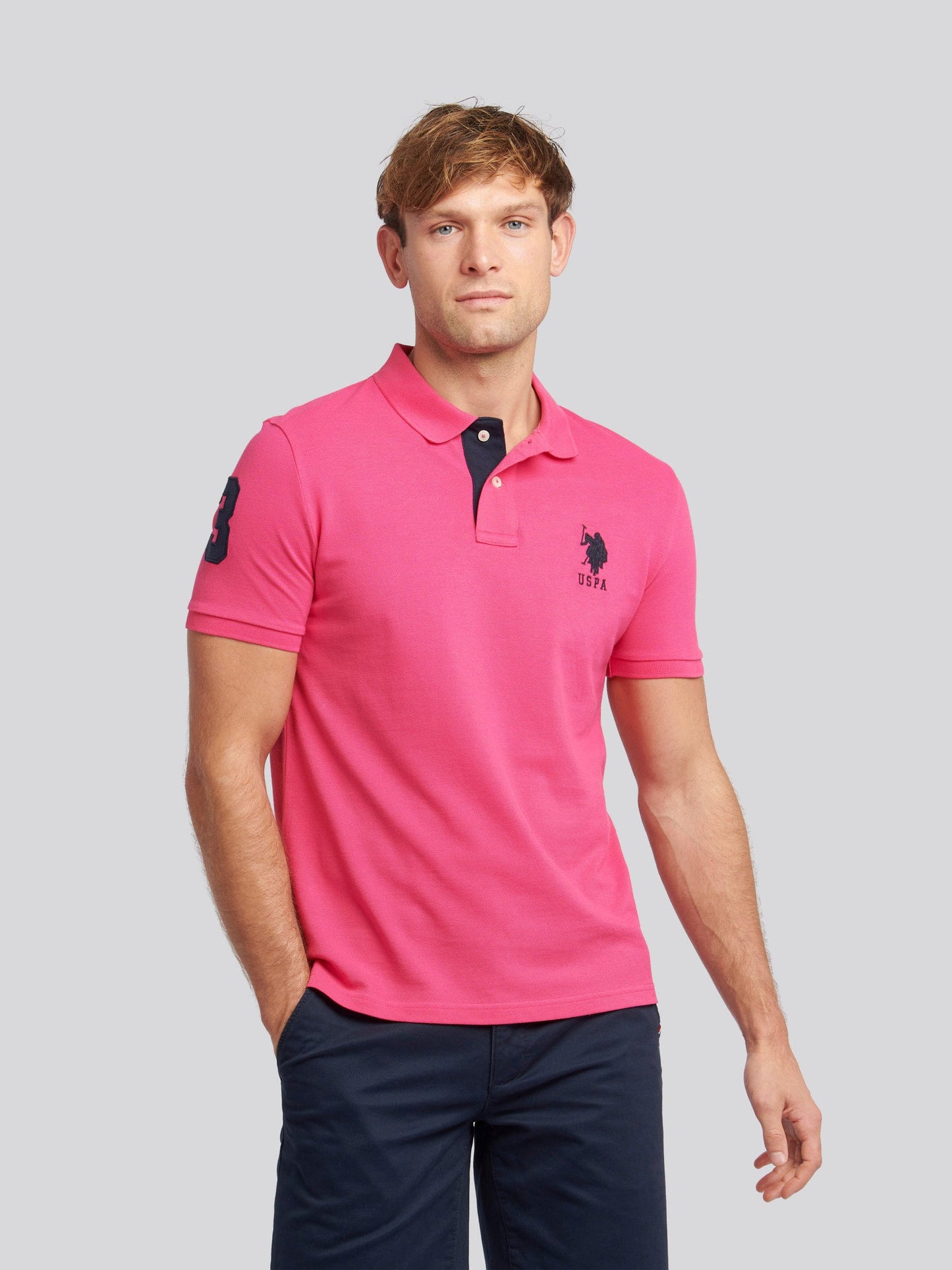 Mens Player 3 Polo Shirt Raspberry Sorbet