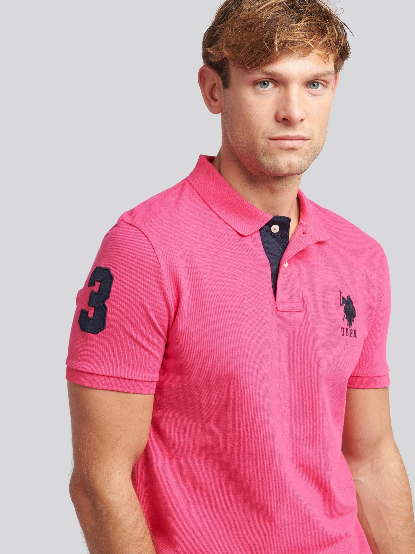 Mens Player 3 Polo Shirt Raspberry Sorbet