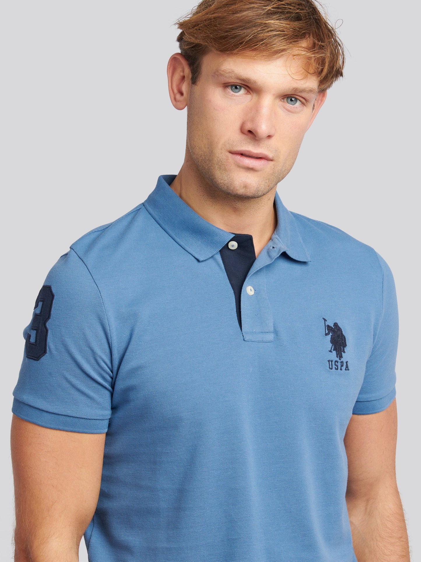Mens Player 3 Polo Shirt Blue Horizon