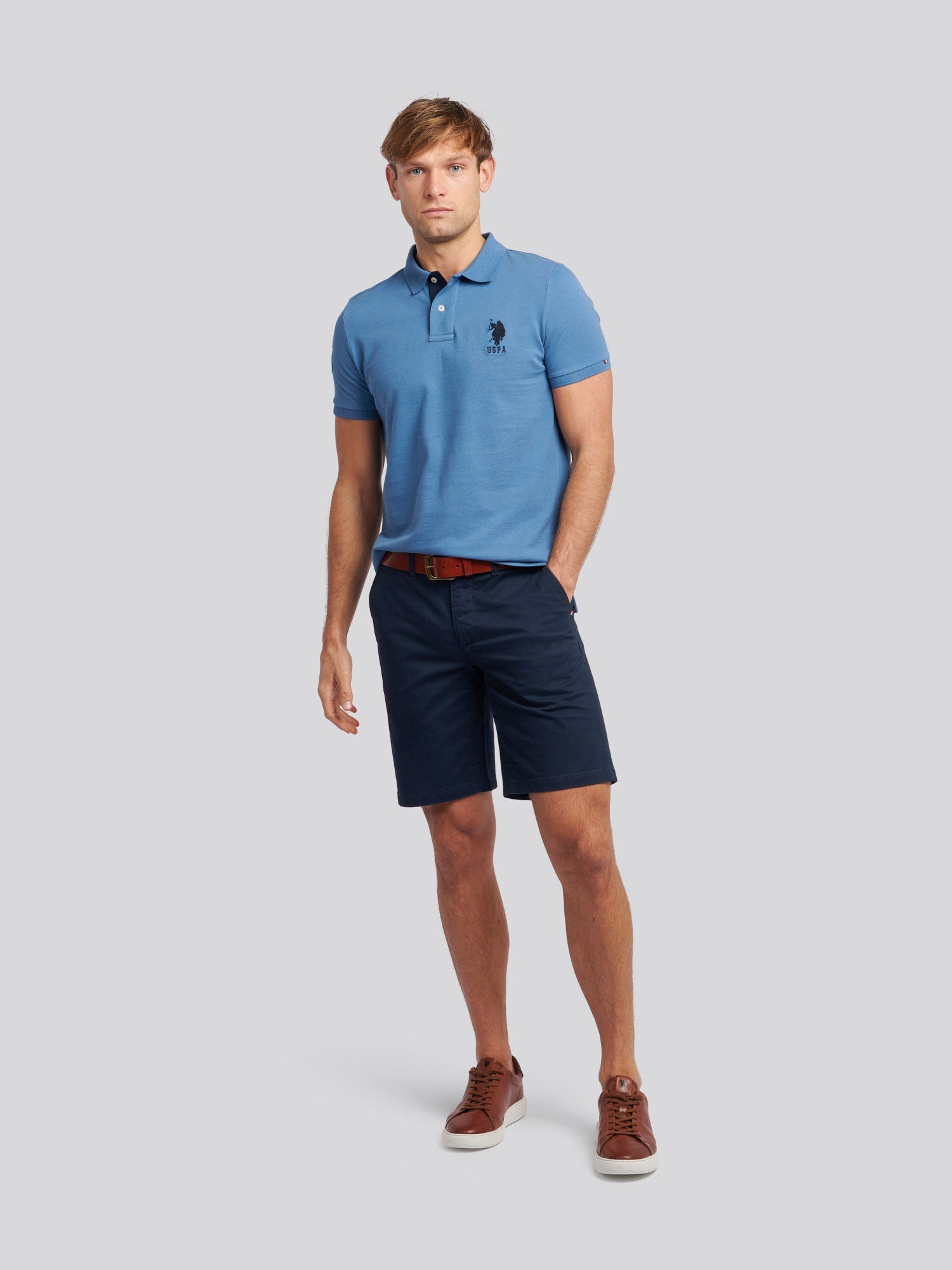 Mens Player 3 Polo Shirt Blue Horizon