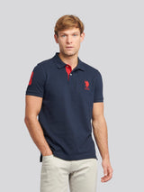 Mens Player 3 Polo Shirt Dark Sapphire Navy / Haute Red DHM