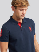 Mens Player 3 Polo Shirt Dark Sapphire Navy / Haute Red DHM