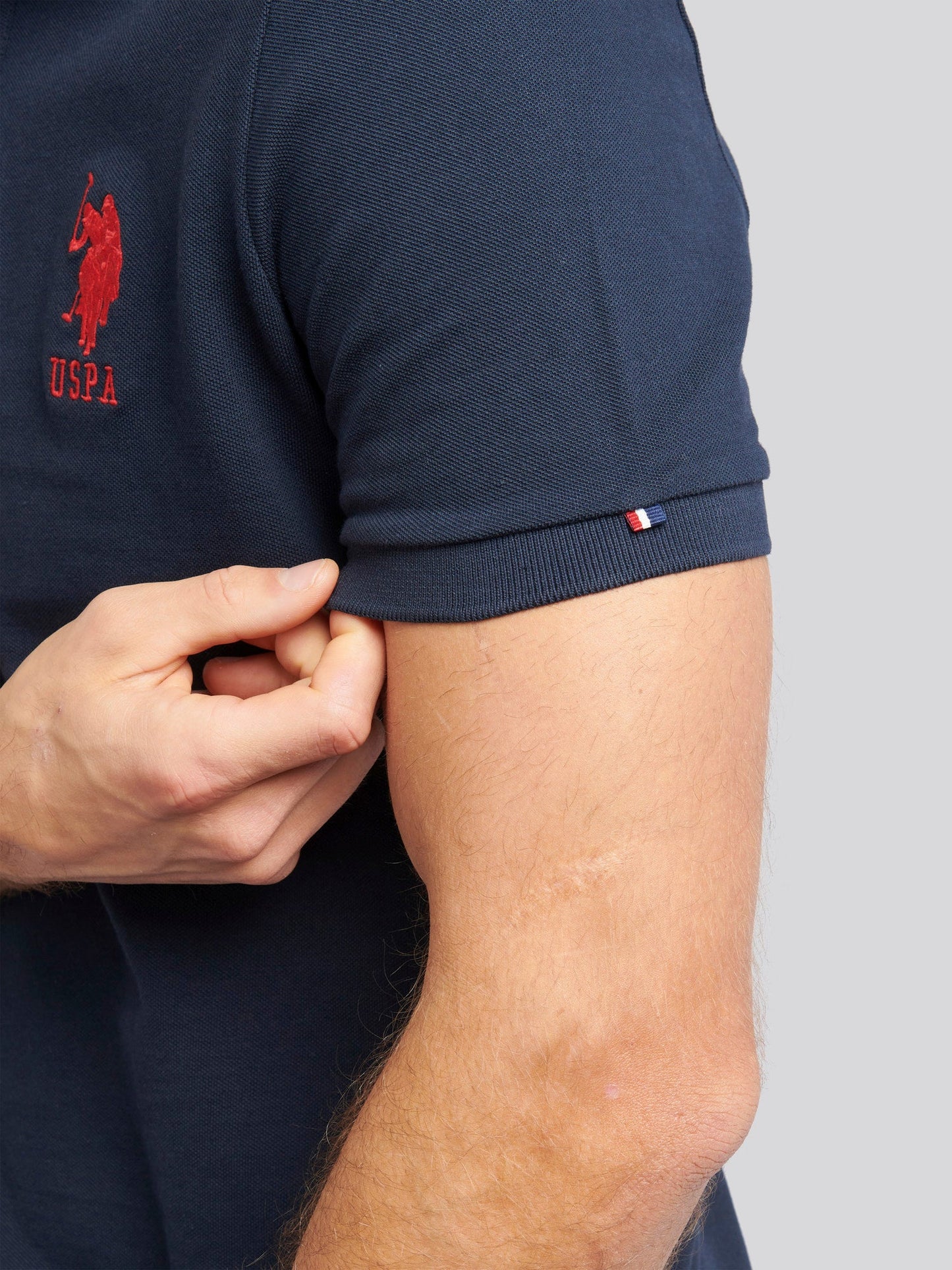 Mens Player 3 Polo Shirt Dark Sapphire Navy / Haute Red DHM