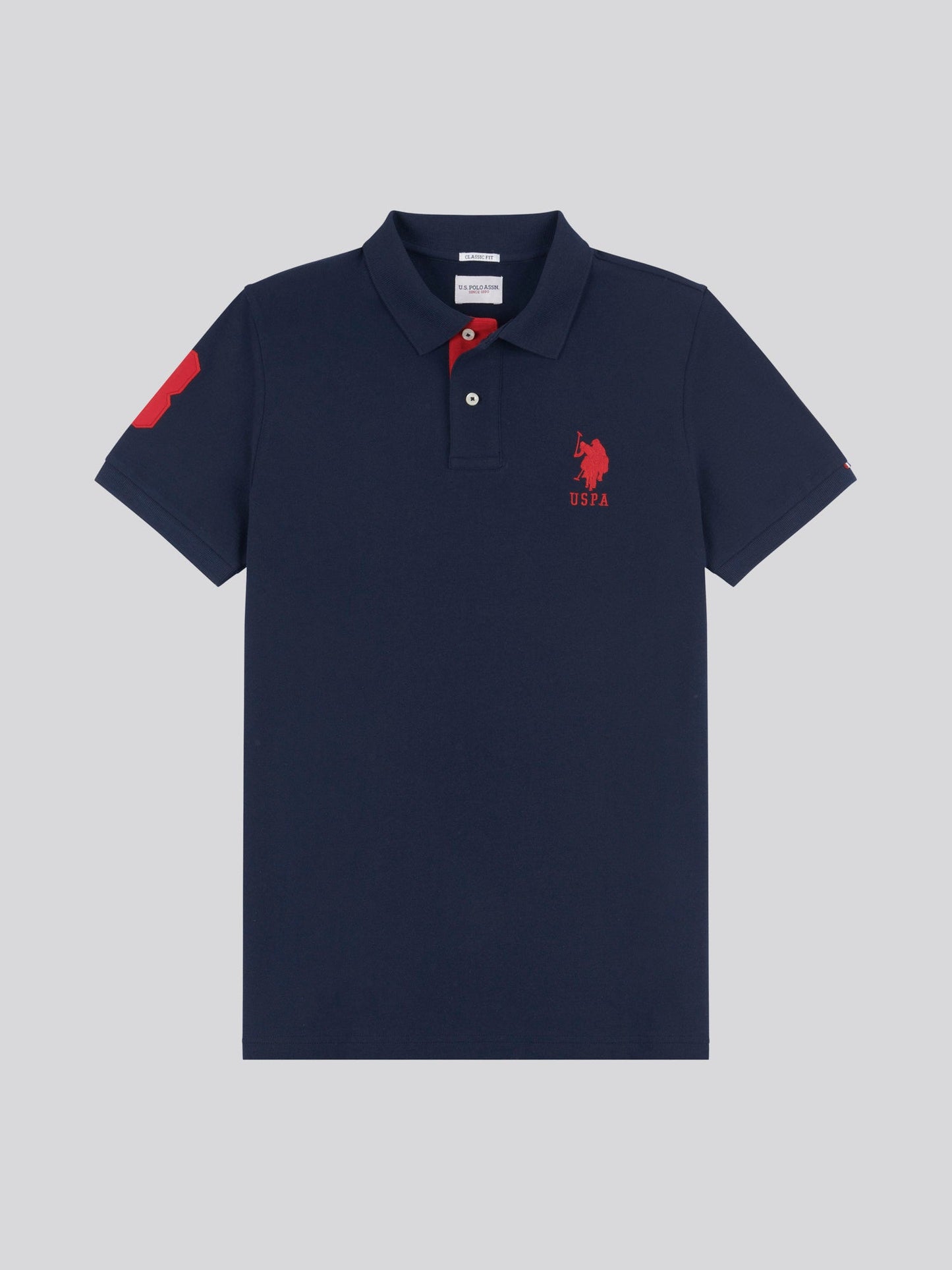 Mens Player 3 Polo Shirt Dark Sapphire Navy / Haute Red DHM