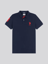 Mens Player 3 Polo Shirt Dark Sapphire Navy / Haute Red DHM
