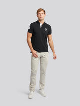 Mens Player 3 Polo Shirt Black Bright White DHM