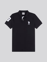 Mens Player 3 Polo Shirt Black Bright White DHM