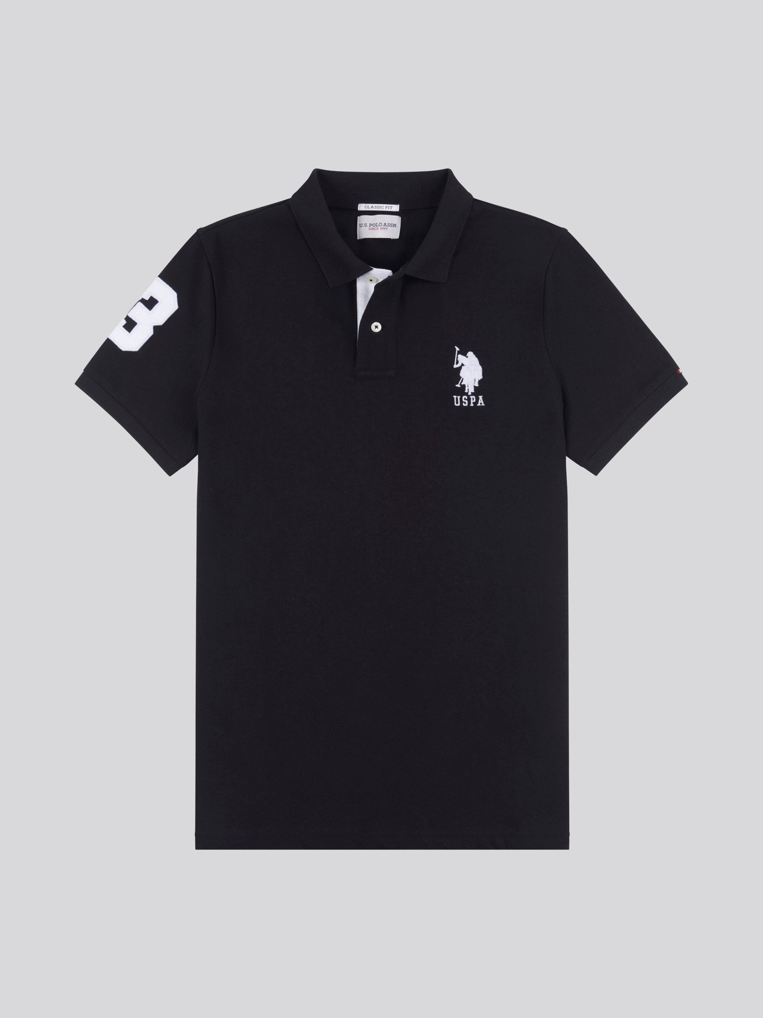 Mens Player 3 Polo Shirt Black Bright White DHM