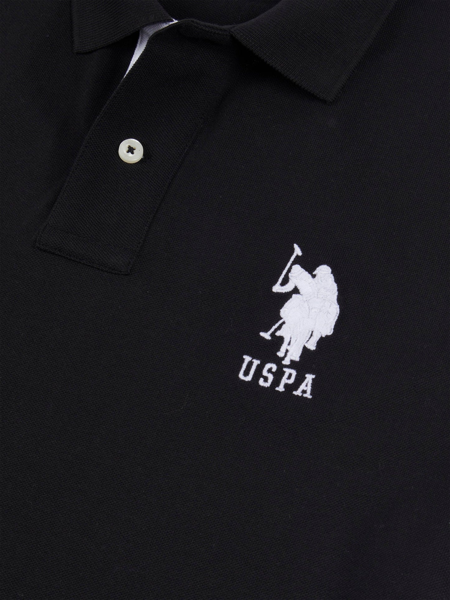 Mens Player 3 Polo Shirt Black Bright White DHM