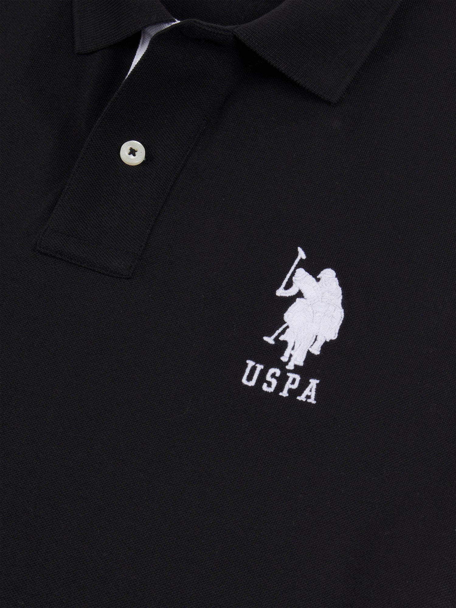 Mens Player 3 Polo Shirt Black Bright White DHM
