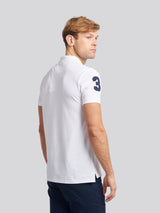 Mens Player 3 Polo Shirt White / Dark Sapphire Navy DHM