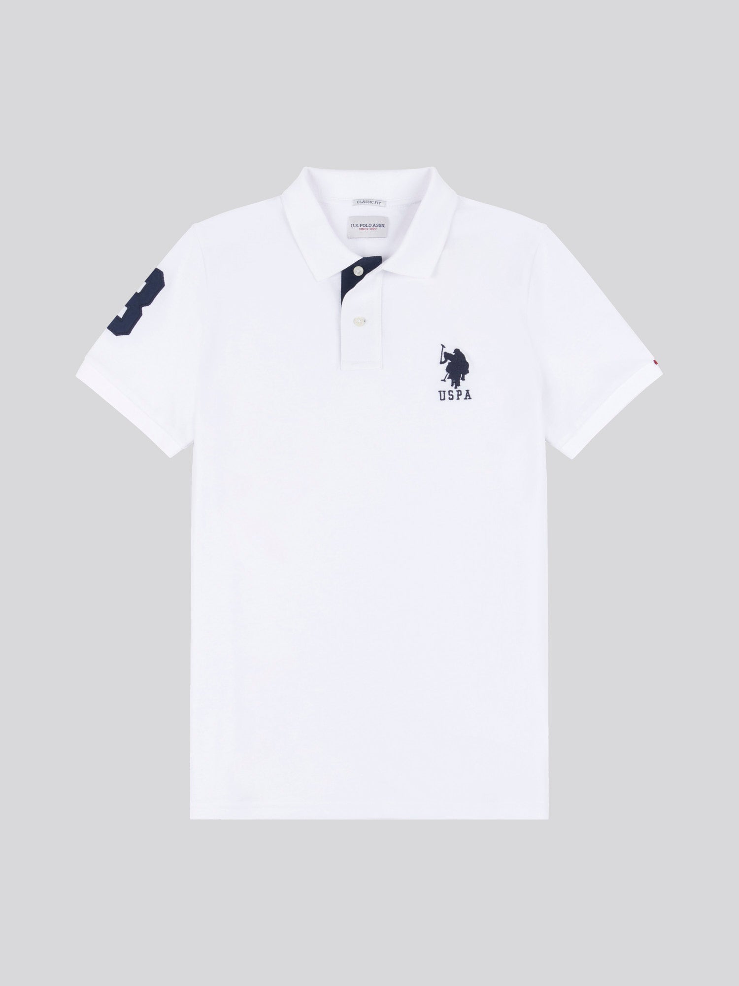 Mens Player 3 Polo Shirt White / Dark Sapphire Navy DHM