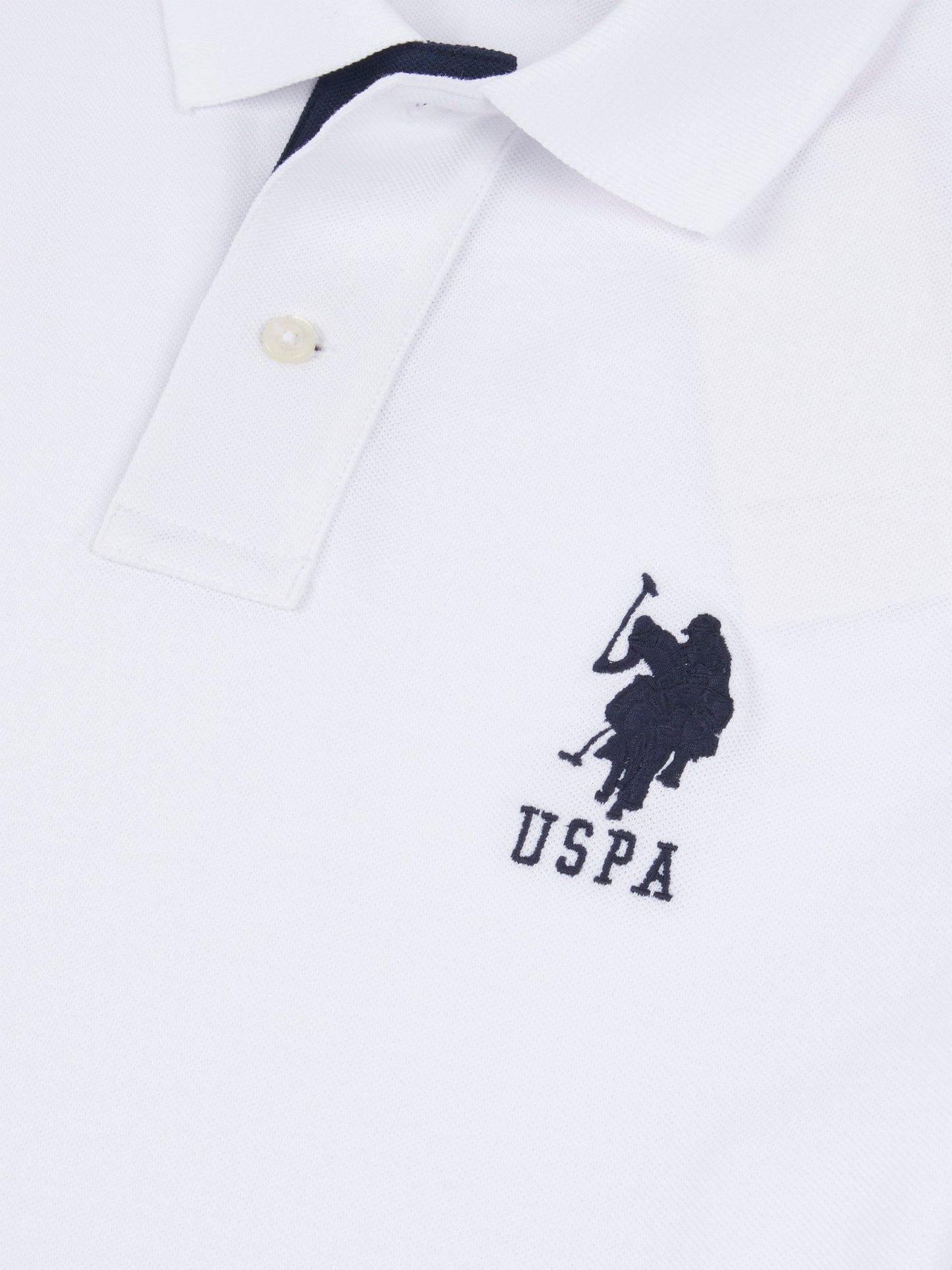 Mens Player 3 Polo Shirt White / Dark Sapphire Navy DHM