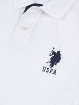 Mens Player 3 Polo Shirt White / Dark Sapphire Navy DHM