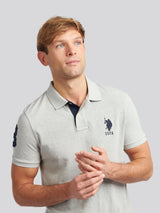 Mens Player 3 Polo Shirt Mid Grey Marl