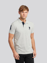 Mens Player 3 Polo Shirt Mid Grey Marl